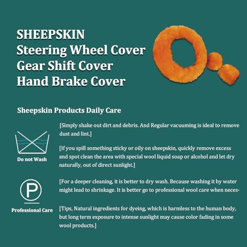 Fuzzy Genuine Sheepskin Steering Wheel Cover Set for Women Parents-Fluffy Soft Australian Merino Wool Fur Wrap with Gear Shift and Hand Brake Covers, Cozy Stylish Luxury Girl Car Accessories (Pink) - color: Pink