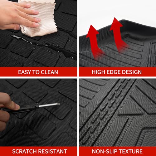 Floor Mats Compatible with 2018-2023 (Fit 2024 Traverse Limited) Chevrolet Traverse Cargo Liner Mat Back Seat Cover 7 Seat 2023 Chevy Traverse Accessories (Trunk Mat+Backrest Mats+Floor Mats) - style: For Chevrolet Traverse 7-Seater | 2018-2023