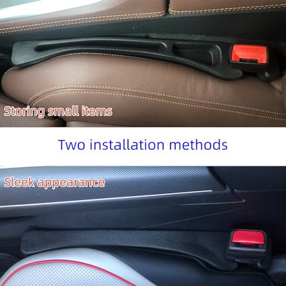 Car Seat Gap Filler Accessories,Storage Organizer Fit Car SUV Truck Fill The Gap Between Seat & Console Vehicle Console Side Pockets (Black) - color: Black