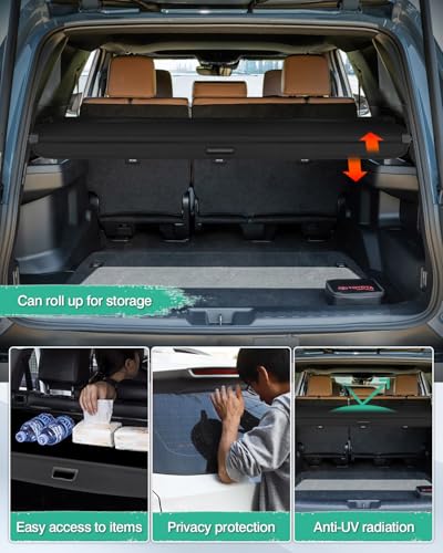 Powerty Cargo Cover for 2025 2026 Toyota 4Runner, Retractable Trunk Cover Trunk Shielding Shade for 2025 2026 4Runner Accessories Cargo Luggage Cover - size: 2025-2026 | Toyota 4Runner