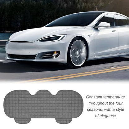 Car Back Seat Cover, Breathable Waterproof Vehicle Rear Bench Protector with Storage Pocket, Comfortable Automotive Back Seat Cushion Pad, Universal for SUV RV Truck (Gray)