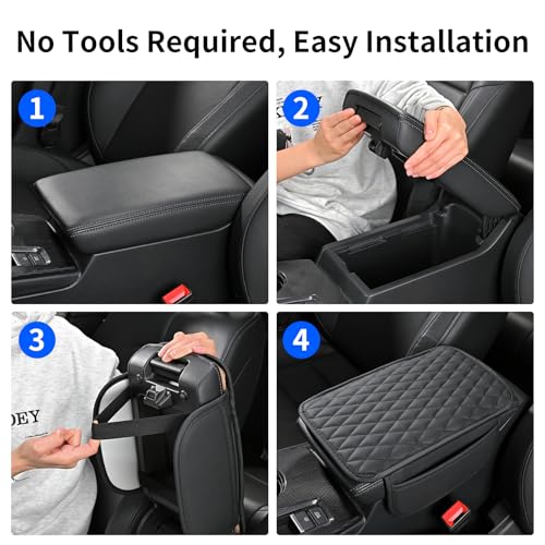 Arm Rest Cover for Car, Microfiber Leather Universal Car Console Covers Accessories with 2 Storage Bags, Pink - color: Pink