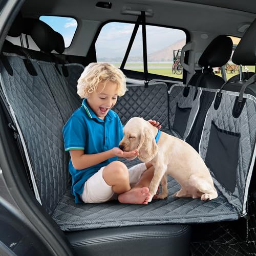 Back Seat Extender,Dog Car Seat Cover,Waterproof Pet Hammock Travel Bed,Durable Camping Air Mattress,Non Inflatable Car Bed Mattress Easy Clean for SUV Truck (Grey) - color: Grey