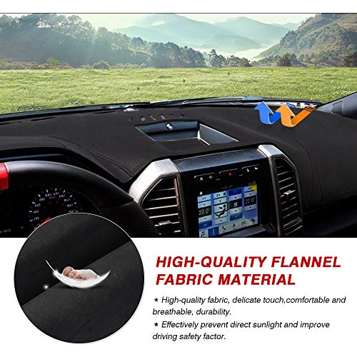 CARTIST Dashboard Cover Mat for 2015-2018 2019 2020 Ford F-150 F150 Accessories Dash Cover Flannel Dash Mat Sunshade Glare UV Rays Protector(Without HUD)
