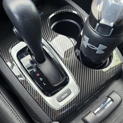 Gear Shift Panel Cover Trim for Honda Pilot 2016-2020/ Honda Ridgeline 2017-2019, ABS Automotive Center Consoles Cup Holder Cover Protector Accessories (Carbon Fiber Pattern) - color: Carbon Fiber Pattern