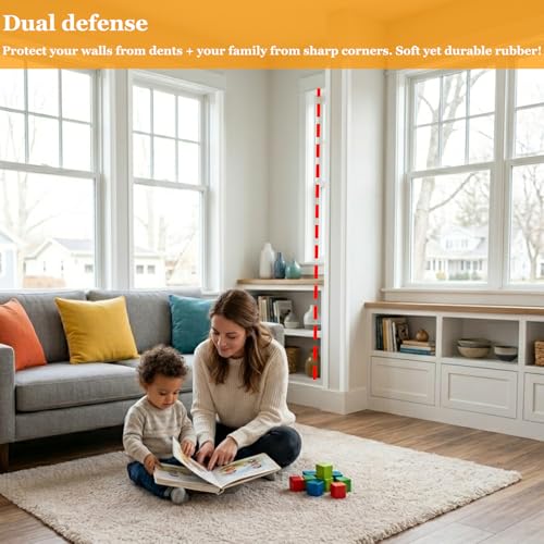 Wall Corner Protector Self-Adhesive Flexible – Durable Rubber, Furniture Edge Guard, Easy to Install, White, Prevents Wall Damage, Ideal for Home or Office Use