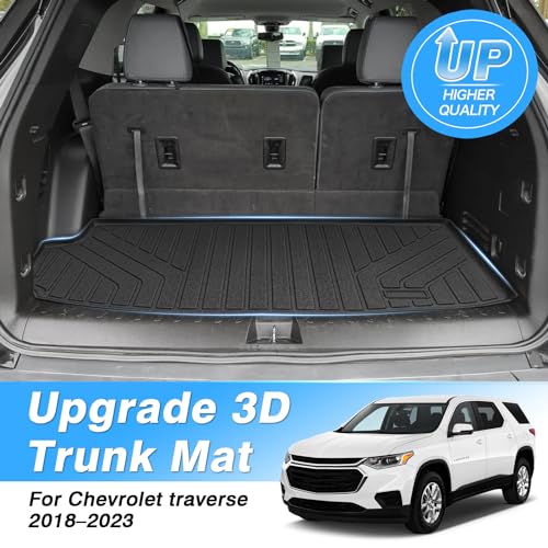 Powerty Trunk Mat for 2018-2023 Chevrolet Chevy Traverse Accessories Cargo Mats TPE All Weather Cargo Liner Heavy-Duty Trunk Liners - size: Cargo Mat｜For｜18-23｜Chevrolet Traverse