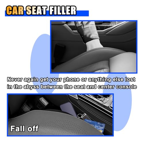 2PCS Car Seat Gap Filler, Handmade Crystal Diamond Rhinestone Seat Gap Blocker to Fill The Gaps Between Seat and Console Blocker, Bling Car Accessories for Car SUV Truck (White)