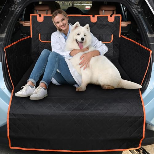 SUV Cargo Liner for Dogs, Waterproof Dog Cargo Cover for SUVs,Sedans,Vans,Nonslip Dog Seat Cover with Bumper Flap Protector,Universal Fit,Black,Large - color: Black, size: Large