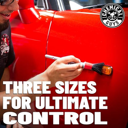 Chemical Guys All in the Details Exterior Detailing Brushes - 3-Piece Soft Scratch-Free Brushes for Wheels, Bumpers, Grilles, Badging & Tight Exterior Gaps on Cars, Trucks, SUVs & More - style: Exterior Brushes
