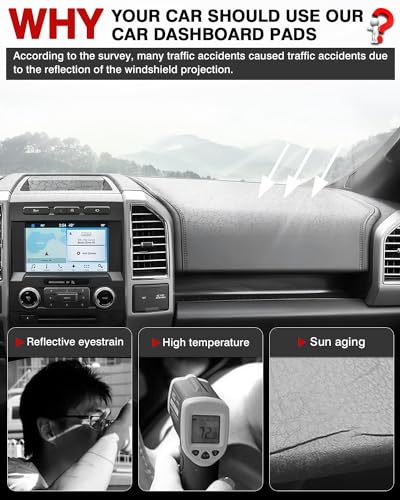 Autorder Dashboard Cover Mat for 2018-2021 Ford Expedition Accessories Dash Cover Flannel Dash Mat Sunshade Glare UV Rays Protector - size: 2018-2021 Expedition