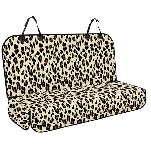NECKORY Backseat Cover for Dogs, Waterproof and Non-Slip Pet Bench Seat Covers, Car Seat Protector for Back Seat, Universal Size Rear Car Seat Cover Fits Cars, Trucks and SUVs, L-Leopard&Black - color: Leopard&Black, size: Large