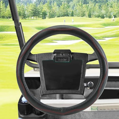 Golf Cart Steering Wheel Covers,13.5 to 14" Golf Cart Steering Wheel Cover Universal for Yamaha,EZGO TXT & RXV,Club Car DS & Precedent, Leather Comfortable, Non-Slip, Wear-Resistant (red) - color: red