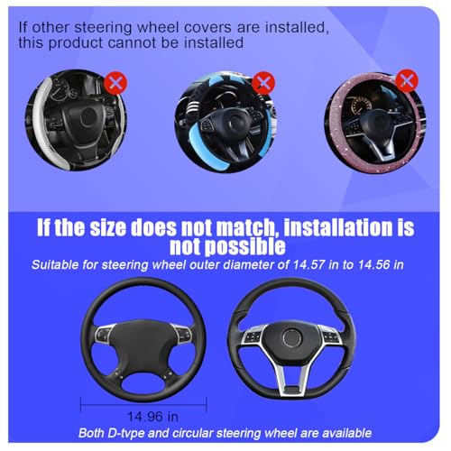 Car Steering Wheel Cover, Anti Slip Fluffy Vehicle Wheel Protector, 15 Inch Winter Plush Warm Automotive Wheel Protection Cover Accessories, Universal for SUV, Sedan, Truck(Coffee)