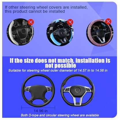 Car Steering Wheel Cover, Anti Slip Fluffy Vehicle Wheel Protector, 15 Inch Winter Plush Warm Automotive Wheel Protection Cover Accessories, Universal for SUV, Sedan, Truck(Coffee)