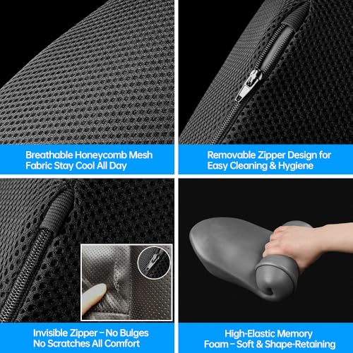 1P Car Lumbar Support with Ergonomic Structure, Suitable for Office Chairs, Gaming Chairs and Car Seats, Memory Foam Material with Breathable Mesh Fabric, Long-Lasting Lumbar Support - size: Style A Lumbar Support
