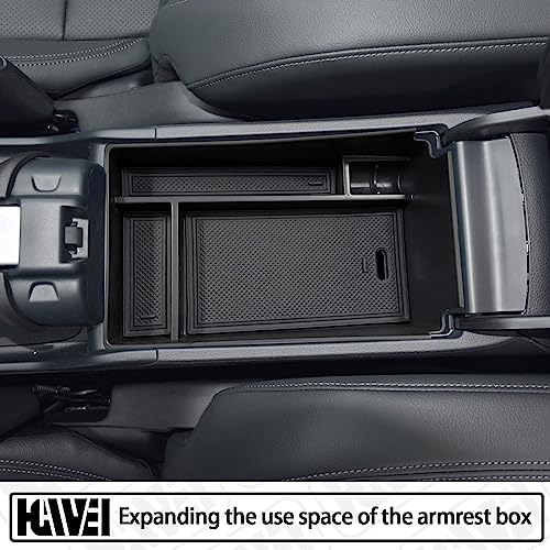 Center Console Organizer Tray Compatible with Honda HRV 2023 2024 2025 2026 2027 Accessories, Armrest Storage Box for HRV EX/EX-L/LX/SE/Sport/Touring,Black Trim