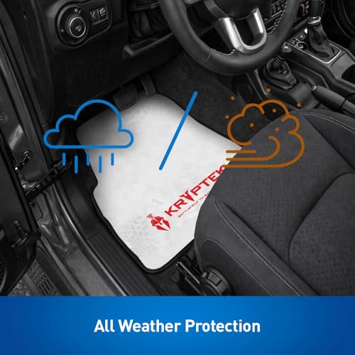 Coverking Universal Car Floor Mats Set of 2 (Front Driver and Passenger) Kryptek Wraith Camo - All-Weather Protection for Mud, Dirt, Rain, Spills, Non-Slip Backing, Fits Cars Trucks SUVs Jeeps - style: Kryptek Wraith