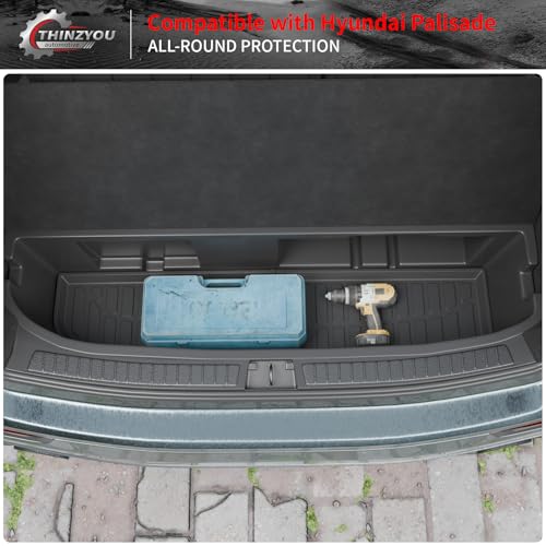 Cargo Mat Compatible with 2020-2025 Hyundai Palisade Trunk Liner Cargo Liner Lower Truck Mat Back Seat Cover Protector 2024 Palisade Accessories (Trunk Mat with Backrest Mat+Sub Truck Mat) - style: For Hyundai Palisade | 2020-2025