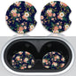 2pcs Flowers Pattern Car Cup Holder Coasters - Hippie Car Accessories, Universal Auto Anti Slip, Rubber Coasters with A Finger Groove - color: Flowers