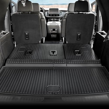 Cargo Mat for 2021-2026 Chevrolet Chevy Tahoe/GMC Yukon, Full Coverage All Weather Trunk Cargo Liner with 3rd Row Backrest Protectors for Tahoe Accessories (Not fit Yukon XL)