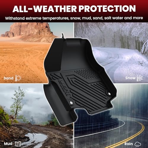 LASFIT Floor Mats for Chrysler Pacifica 2017-2026 (No Hybrid) All-Weather TPE Floor Liners & Trunk Cargo Mats Accessory for Pacifica/Voyager 7-Seater - size: 2017-2026 | For Chrysler Pacifica | Full Set