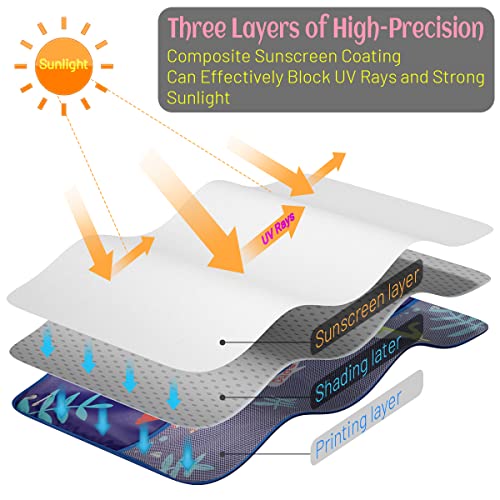 Car Window Shade for Baby, 2 Pack Car Sun Shades with Storage Net Pocket Auto Window Curtain 7 Suction Cups Blue Dinosaurs for Sun/Heat/UV Rays Protection Kids - color: Blue Dino-2pcs