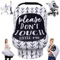 Metplus Car Seat Cover Baby, No Touch Sign Carseat Canopy, Nursing Breastfeeding Covers, Stretchy Universal Fit, Multi-Use for Stroller/Shopping Cart/High Chair, Gender Neutral Shower Gift - color: STOP Black Arrow
