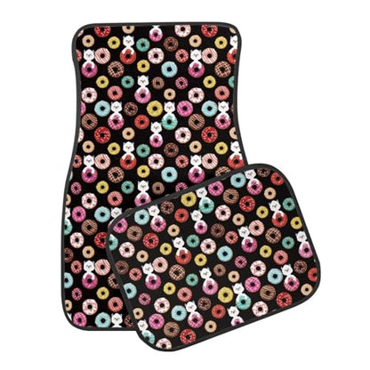 Alpaca Donut Black Automotive Floor Mats Front and Rear Car Mat Carpet Set 4 Pcs Fit for SUV,Vans,sedans,Trucks - color: Alpaca Donut Black