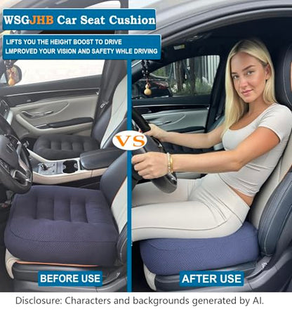 WSGJHB Car Booster Seat Cushion Posture Cushion Portable Breathable Mesh, Effectively Increase The Field of View Ideal for Office, Home, Angle Lift Seat Cushions,Black - color: Black Regular