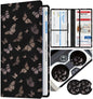 Slohif Car Registration and Insurance Holder - Butterfly Vehicle Glove Box Organizer Women with Magnetic Shut Leather Automobile License Holders Coasters Auto Accessories Case for Document - color: Romantic Butterflies