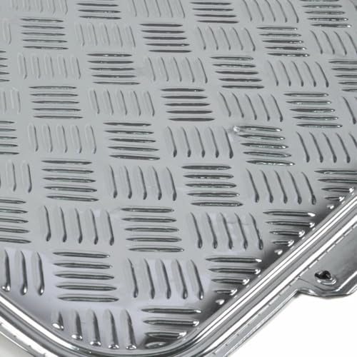 Carxs Full Metal Design Car Floor Mats Heavy Duty Metallic 4pc Front Rear Silver Rubber MT-641 CFMDCFMHDM4FRS