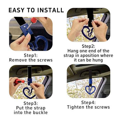 pson Broken Heart Car Handle Strap - color: Blue