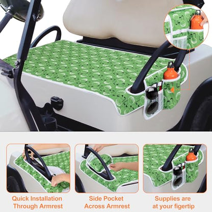 Golf Cart Seat Covers, Golf Cart Seat Towel Blanket for Most Golf Carts Fits for EZGO, Club Car, Yamaha and More (Patent Design) - color: Green Golf Ball
