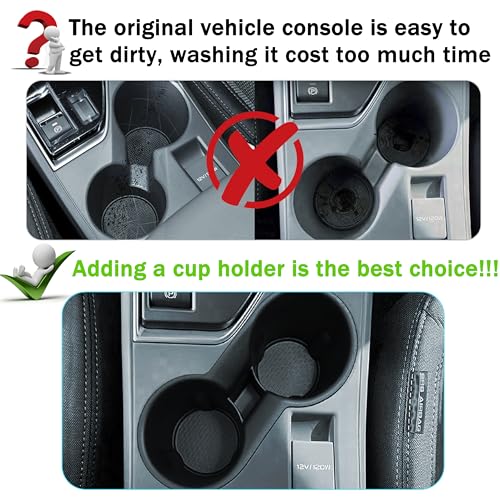 Cup Holder for Crosstrek 2024 2025 2026 Accessories Center Console Front Cup Holder Inserts TPE Durable Drink Holder Organizer for Crosstrek Black - size: for Crosstrek 2024-2026