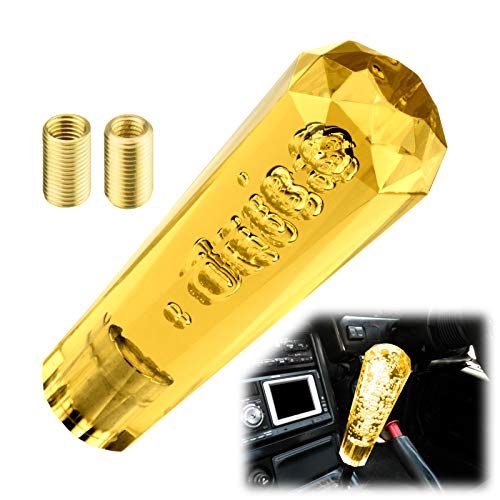 EZAUTO WRAP Shift Knob Stick Crystal Transparent Bubble Yellow Throw Gear Shifter 15cm - color: Yellow, size: 15cm