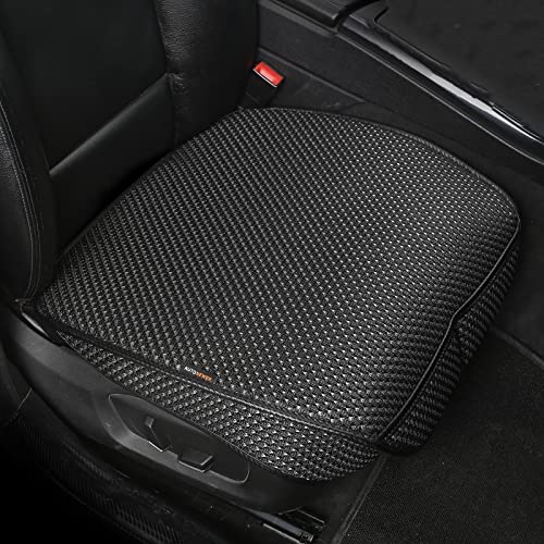 2 PCS Breathable Universal Four Seasons Car Seat Covers，Luxury Car Seat Cushion，Protectors for Front Seat Bottoms,Compatible with 95% Vehicles， Fit for Cars Truck SUV or Vans(Black+Grey) - color: Black+Grey-2PCS