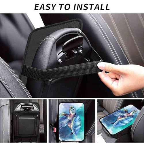 Universal Car Center Console Cushion Pad, Ocean Sea Turtle Green Soft Waterproof Car Center Console Cover Auto Armrest Seat Box Cover Protector for Most Vehicle SUV Truck Car - color: Ocean Sea Turtle Green