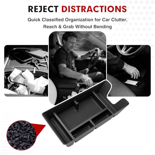 Autorder Center Console Organizer for 2025-2026 Toyota Camry Accessories Armrest Storage Box Secondary Insert Tray with Anti-Slip Mat - size: 2025-2026 Camry