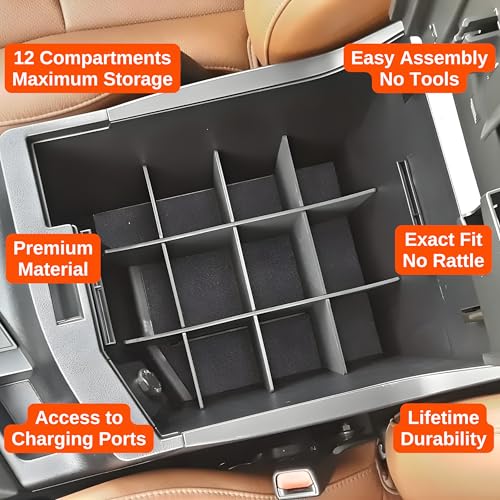 Vehicle OCD - Center Console Organizer for Toyota Tundra (2007-2013) / Sequoia (2008-2022) - Made in USA - SLX111 - size: 2007-2013, style: Center Console Organizer