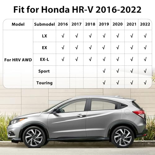 Floor Mats & Cargo Liner for Honda HR-V 2016-2022 (Only AWD Models) Custom Fit TPE Car Mats Accessories for HRV All Weather Protection Waterproof Anti-Slip Liners 1st & 2nd & Trunk Mat - style: 8) For Honda HR-V AWD | 2016-2022 | Combo Set