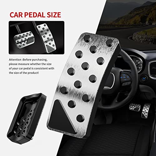 Aluminum Alloy Pedal Cover for Jeep Grand Cherokee 2011-2024 2025 Dodge Durango 2011-2024 2025 No Drilling Aluminum Brake and Accelerator Pedal Covers 2PCS(Silver) - color: Silver