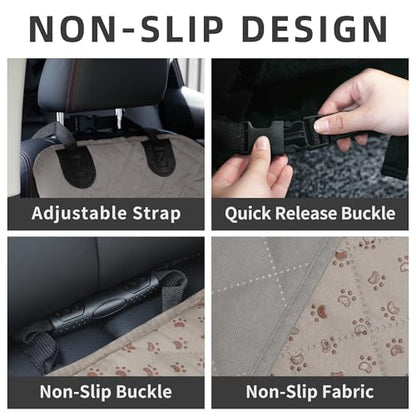 Easy-Going Waterproof Dog Car Seat Cover, Pet Front Cover for Cars, Durable and Nonslip Dog Seat Protector for Trucks, Jeep, SUV and Cars (Front Seat, Grey)