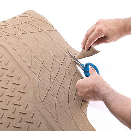 FH Group ClimaProof Universal Cargo Mat – All-Weather, Trimmable Trunk Mat (54.5" W x 44" D) – Fits Most Cars, SUVs & Trucks – Beige - color: Beige, size: Large