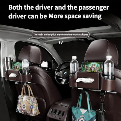 4-in-1 car organizer back seat, Multi-Pocket backseat car cup holder, Universal back seat cup holders for cars, car organization, for Travel & Daily Use (KARTAN)