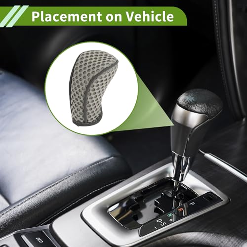 Universal Gear Shift Knob Cover Stick Shifting Handle Protector Manual Fabric 1 Pc Anti-Slip Grey - color: Gray