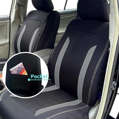 4PCS Cooling Car Seat Covers,Breathable Front Seat Covers with Mesh Construction and Foam Padding,Car Seat Protector to Reduce Back Sweating,Universal Car Interior for Car SUV (Gray) - color: Gray