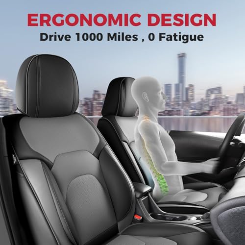 FREESOO Car Seat Covers Front Seats 2PCs,Waterproof Automotive Seat Covers, Leather Cars Interior Covers, Seats Protection Universal fit Babies & Adult (BlackGrey) - color: Black Grey, size: 2 Pcs Front Seat