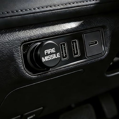 Cigarette Lighter Plug Cover Billet Aluminum Cigarette Lighter Plug, Fits All Vehicles with Standard 12 Volt Power Source Aluminum Dustproof Plug Billet Button Plugs (Black-FIRE Missile) - color: Black-fire Missile