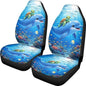 Dolphin Fish Seat Covers for Cars Front Seat, Sea Turtle Two Pack Front Seat Covers Car Seat Protectors Universal SUV Truck Van Sedans Automotive Interior Covers - color: Dolphin Sea Fish